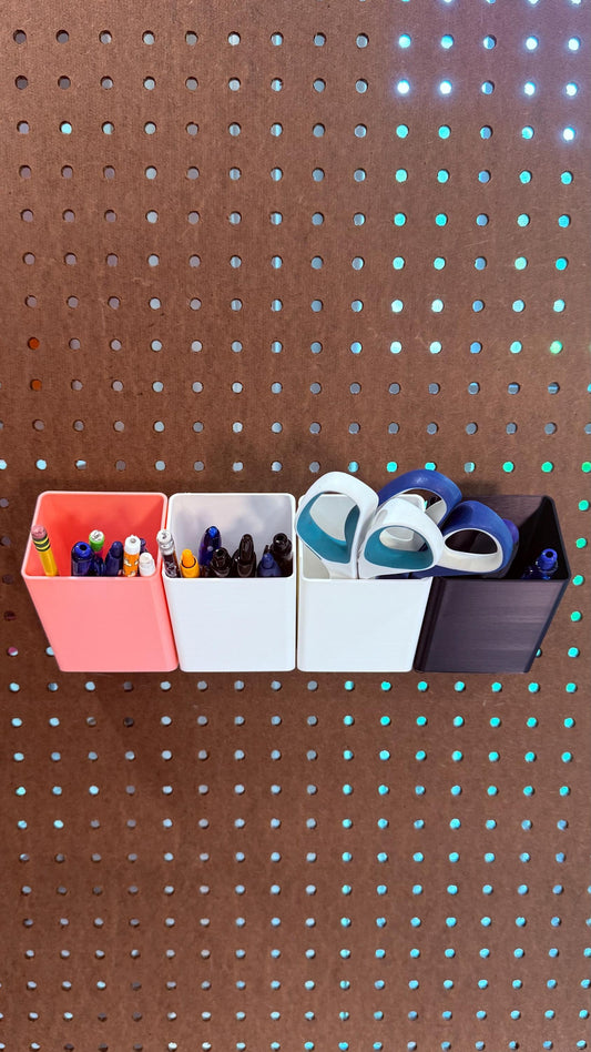 1/4” Pegboard Slanted Pencil Holder – Multiple Sizes – Open Style – 3D Printed Organizer – 30+ Colors