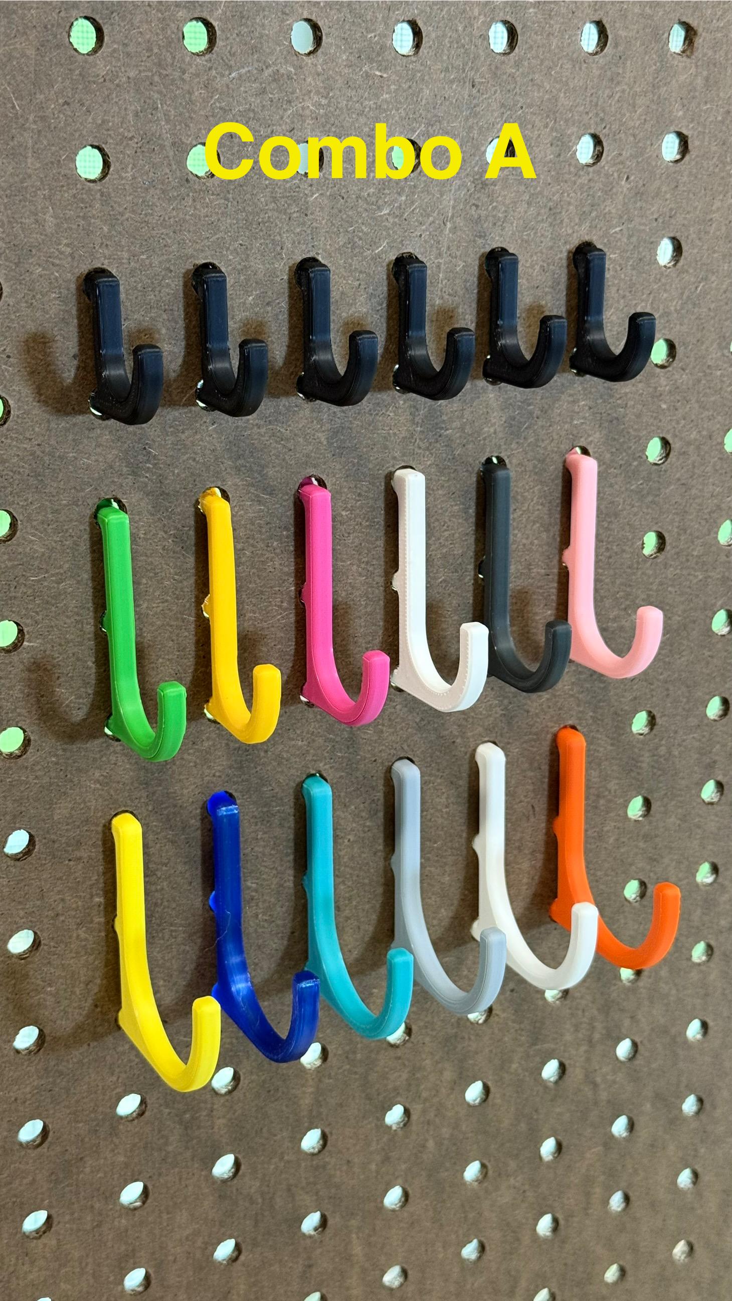 Combo A for 1/4 inch pegboard hooks