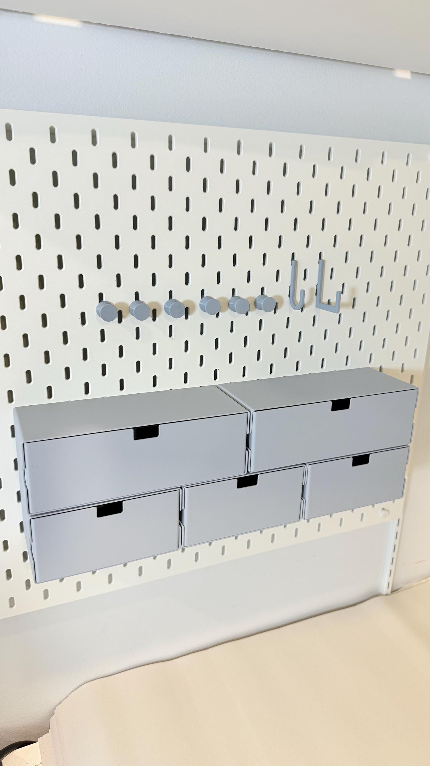 IKEA SKÅDIS Pegboard Drawers - Modular Stackable Storage Organizer - Custom Sizes & Colors - 3D Printed - 30+ Colors