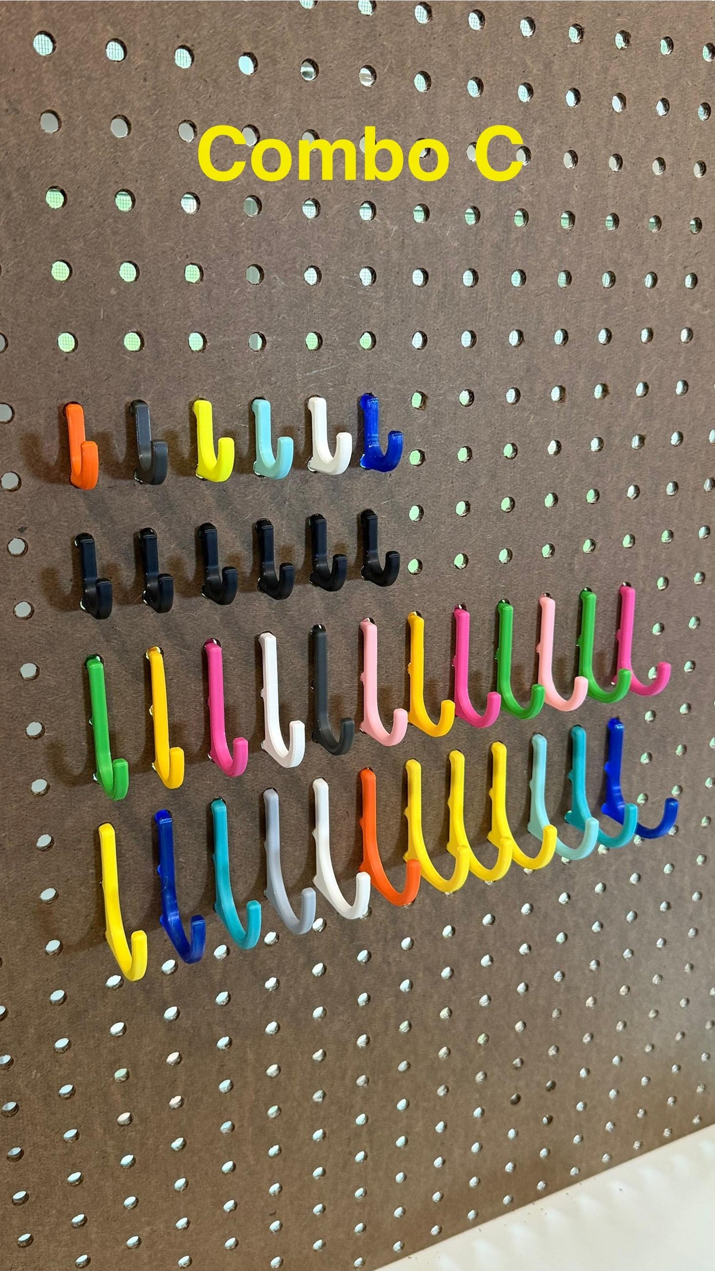 Combo C for 1/4 inch pegboard hooks