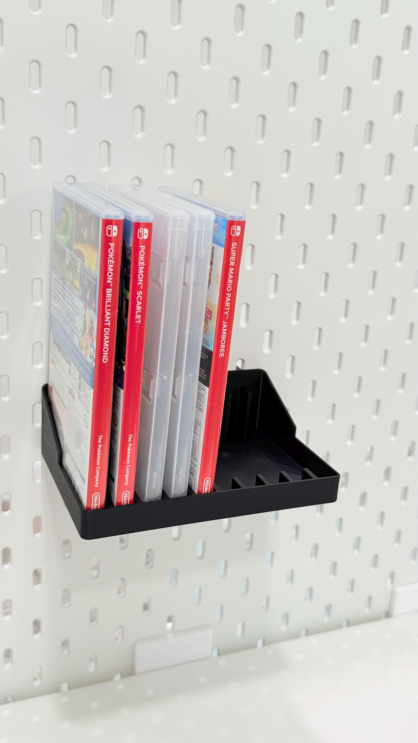 Nintendo Switch Game Box Holder – Fits 10 Cases – SKÅDIS Pegboard Compatible Storage Shelf for Game Case Organization