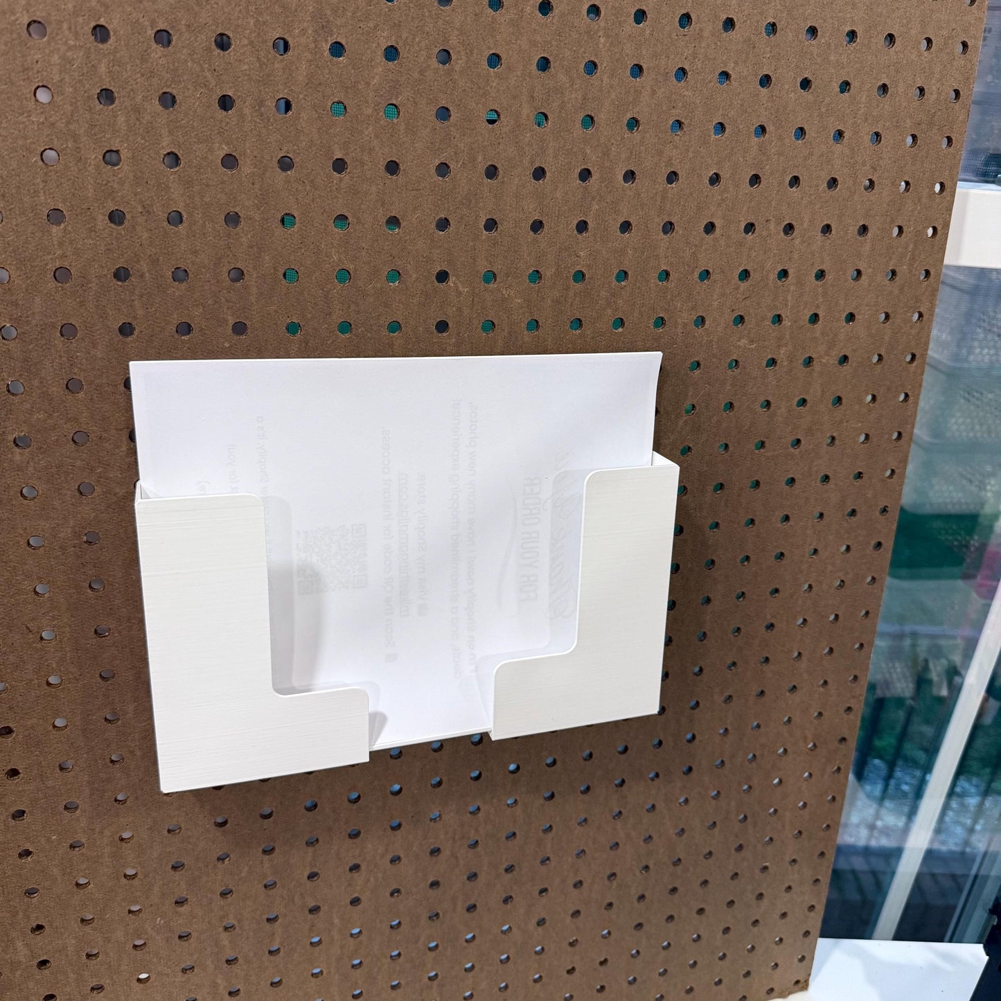 Adjustable Paper Holder for 1/4” Pegboard – Fits Letter Size Paper – 3D Printed Organizer with 30+ Color Options