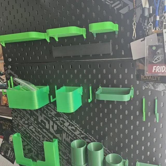 IKEA SKÅDIS Pegboard Bins - 3D Printed Storage for RÅSKOG, Brännboll, Lexington Carts - Multiple Sizes - 30+ Colors