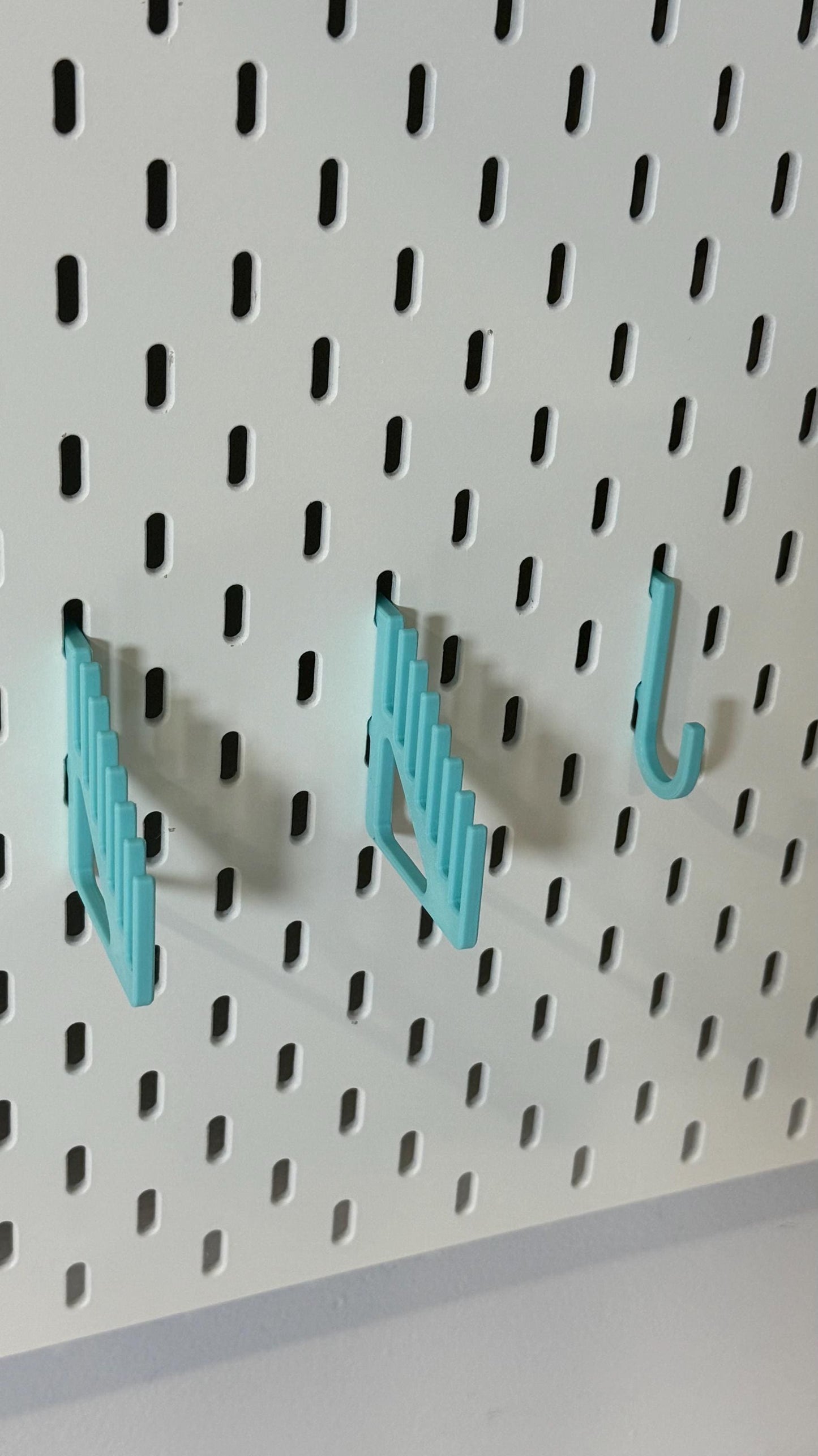 Ruler Holder for IKEA SKÅDIS Pegboards - 3D Printed Quilting, Sewing and Drafting Tool Organizer - 30+ Colors - Holds up to 7 Rulers