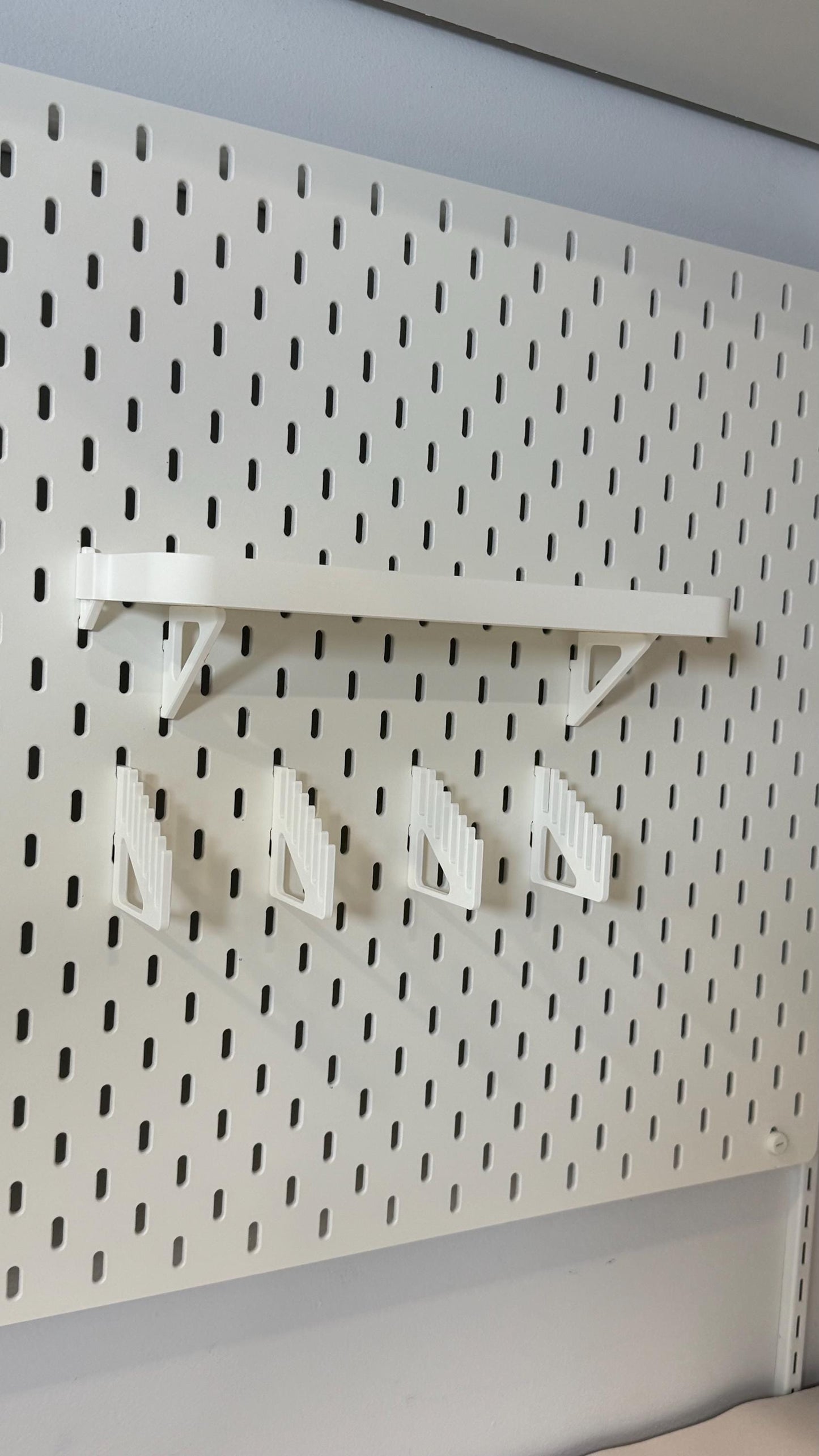 Ruler Holder for IKEA SKÅDIS Pegboards - 3D Printed Quilting, Sewing and Drafting Tool Organizer - 30+ Colors - Holds up to 7 Rulers
