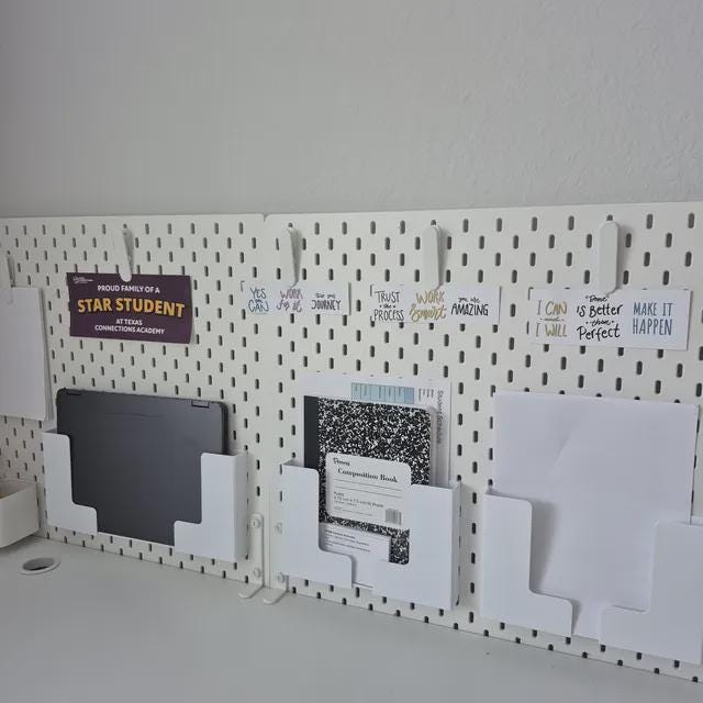 Adjustable Paper & Tablet Holder for IKEA SKÅDIS Pegboard - Document and Notebook Holder - Desk Organizer - 30+ Colors - 3D Printed