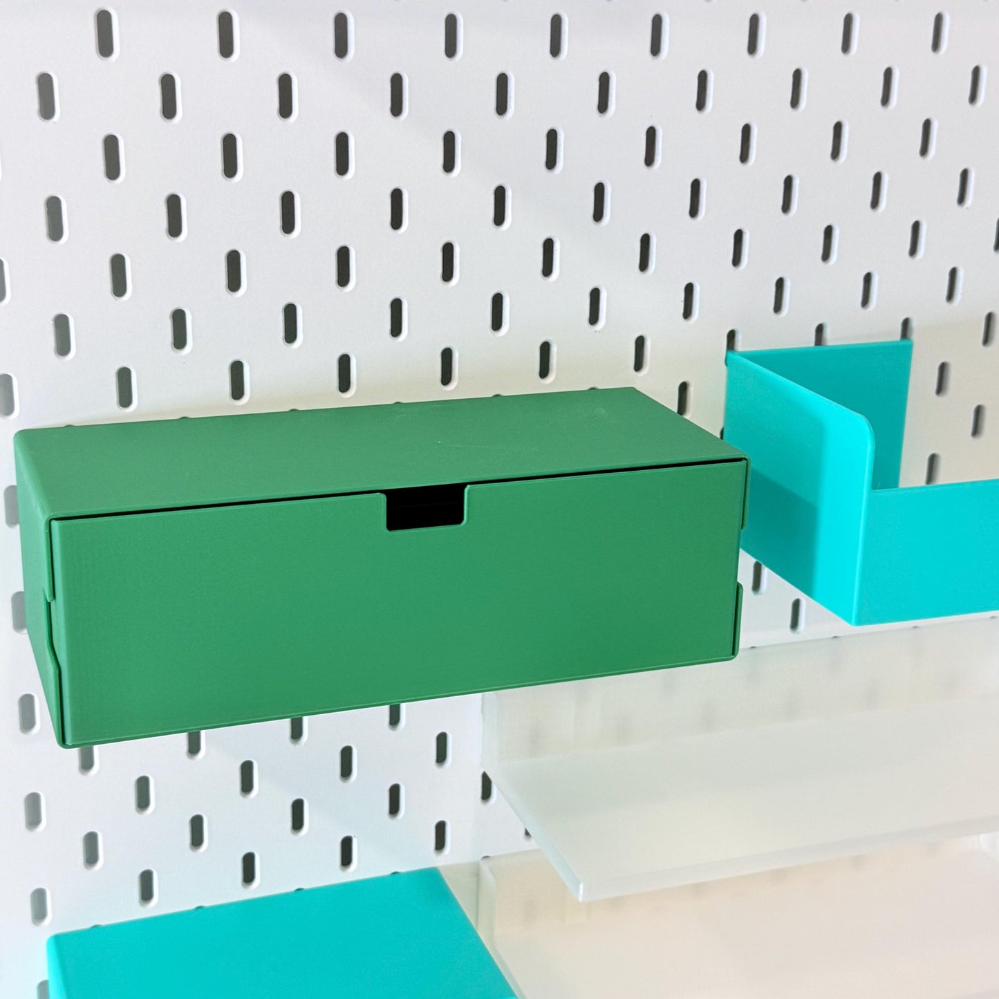 IKEA SKÅDIS Pegboard Drawers - Modular Stackable Storage Organizer - Custom Sizes & Colors - 3D Printed - 30+ Colors