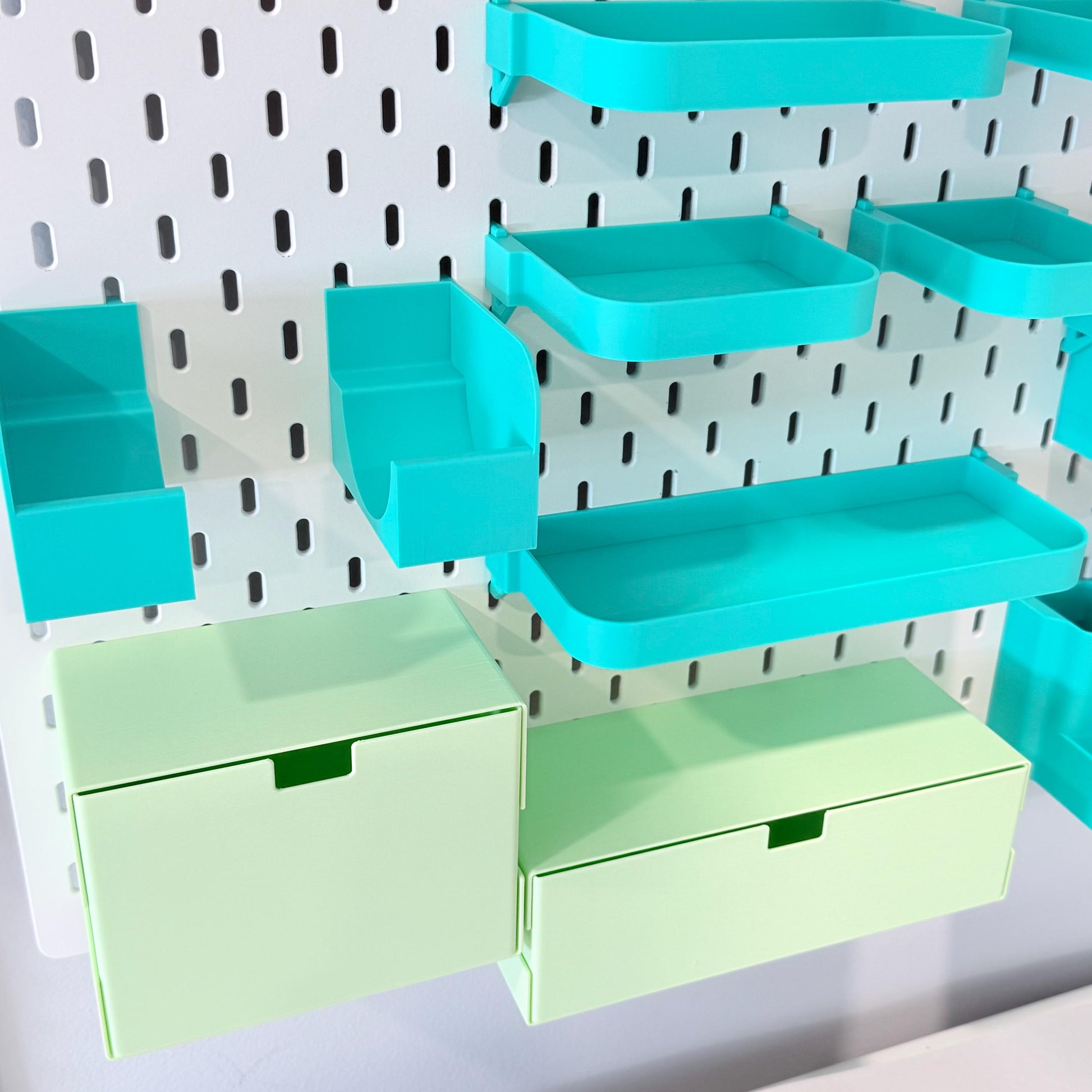 IKEA SKÅDIS Pegboard Drawers - Modular Stackable Storage Organizer - Custom Sizes & Colors - 3D Printed - 30+ Colors