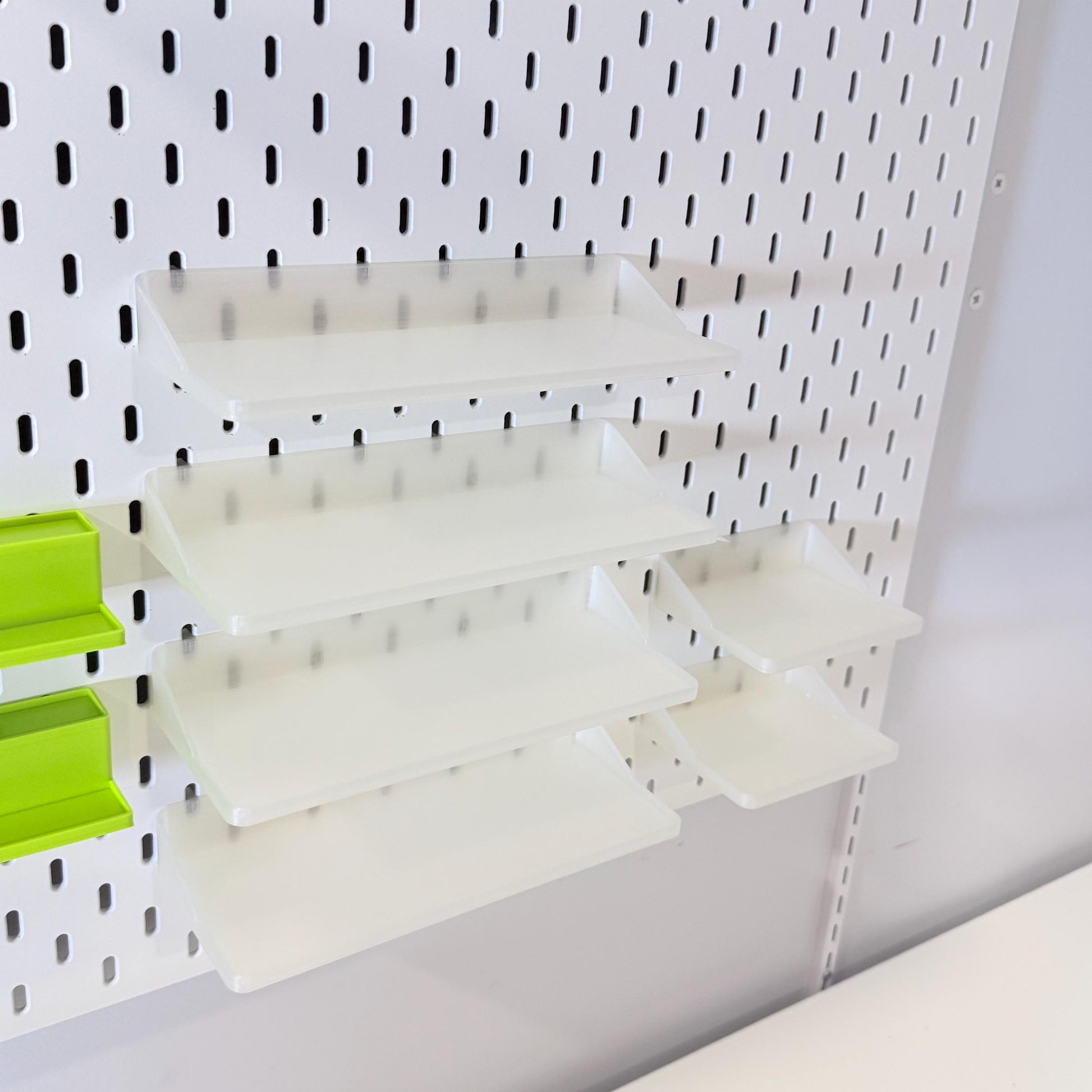 SKÅDIS Pegboard Shelf with Built-In Hooks - 3D Printed One-Piece Clean-Fit Design - 7 Sizes, 2 Depths - 30+ Colors