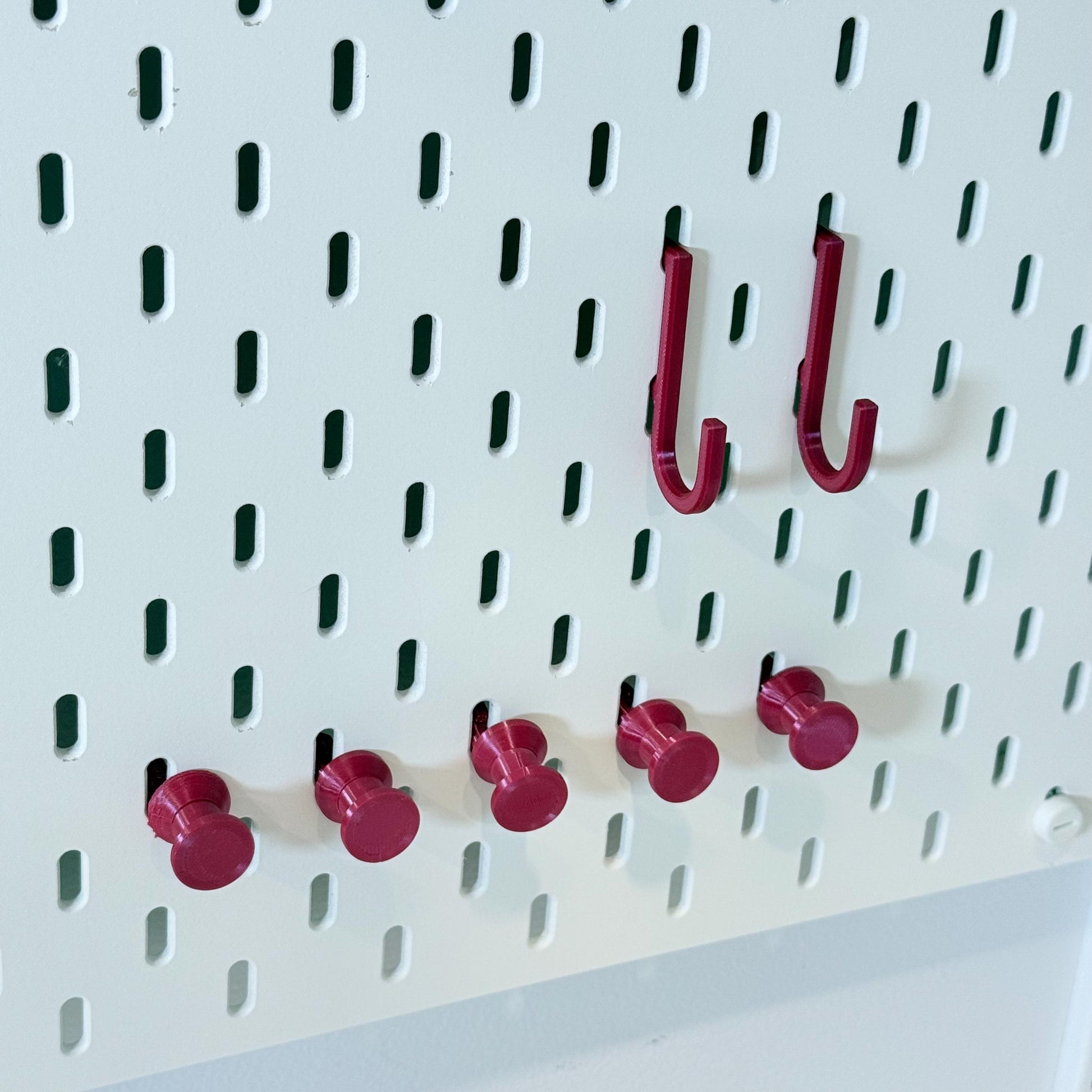 Magnetic Pegs for IKEA SKÅDIS Pegboards - 3D Printed Push Pins with Neodymium Magnets - Photo, Note and Memo Holder - 30+ Colors