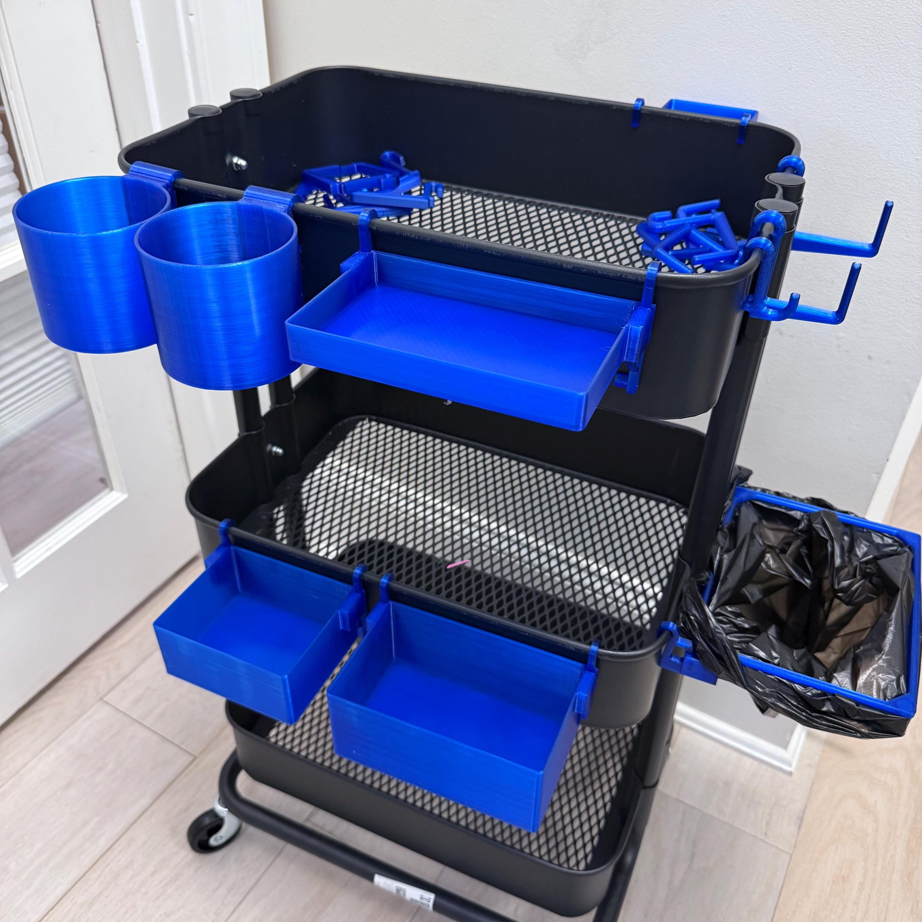 3D Printed IKEA RÅSKOG Cart Accessories – Bins, Hooks, Shelves