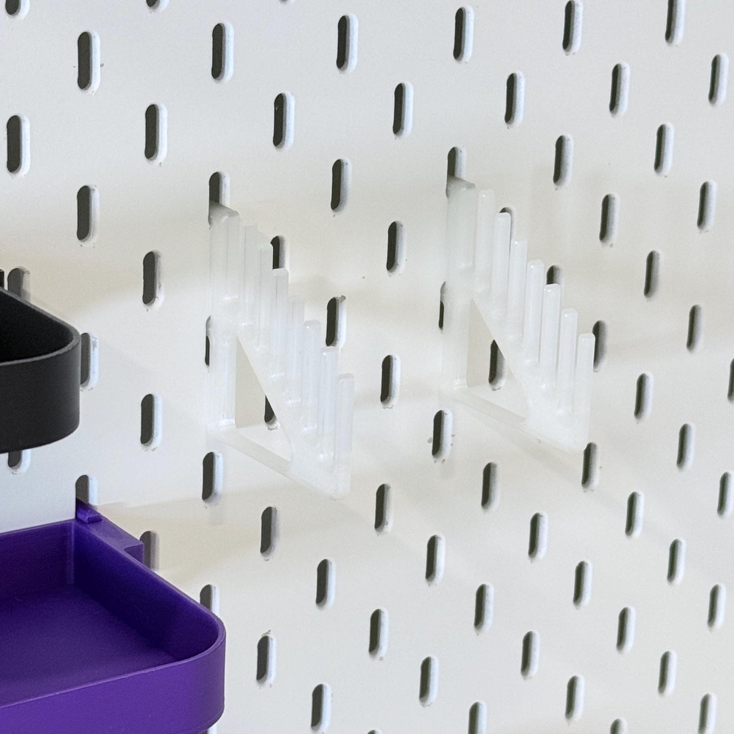Ruler Holder for IKEA SKÅDIS Pegboards - 3D Printed Quilting, Sewing and Drafting Tool Organizer - 30+ Colors - Holds up to 7 Rulers