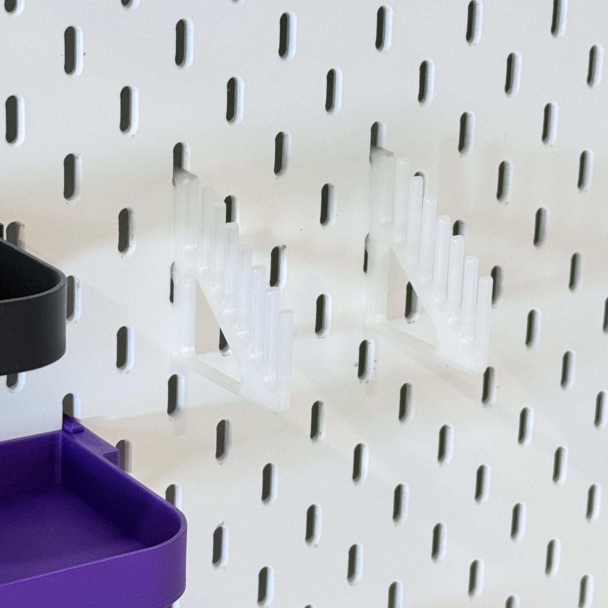 Ruler Holder for IKEA SKÅDIS Pegboards - 3D Printed Quilting, Sewing and Drafting Tool Organizer - 30+ Colors - Holds up to 7 Rulers