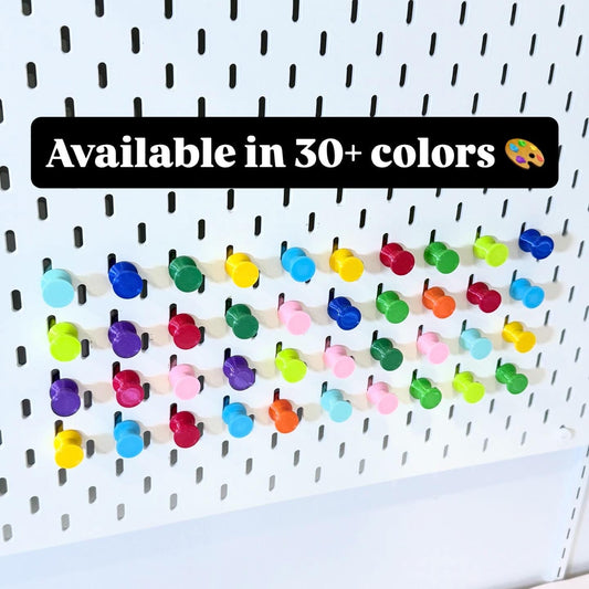 Magnetic Pegs for IKEA SKÅDIS Pegboards - 3D Printed Push Pins with Neodymium Magnets - Photo, Note and Memo Holder - 30+ Colors