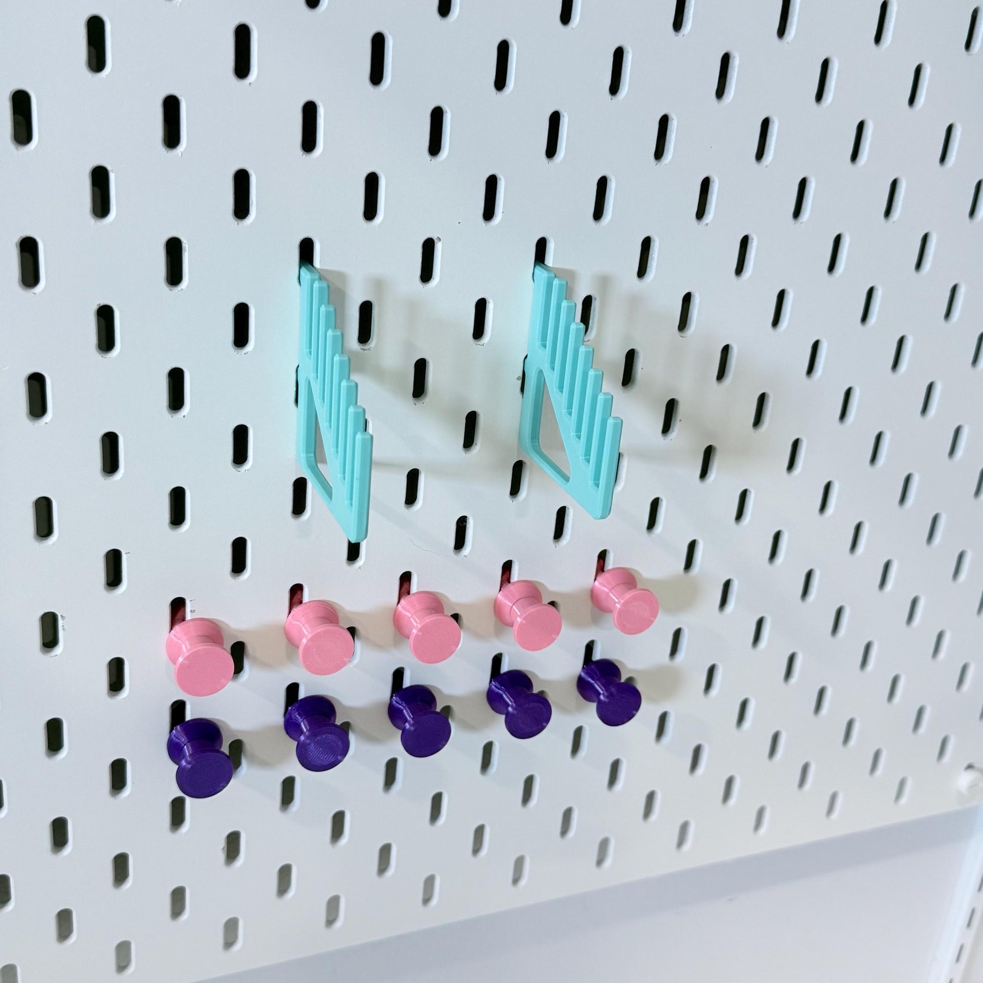 Magnetic Pegs for IKEA SKÅDIS Pegboards - 3D Printed Push Pins with Neodymium Magnets - Photo, Note and Memo Holder - 30+ Colors