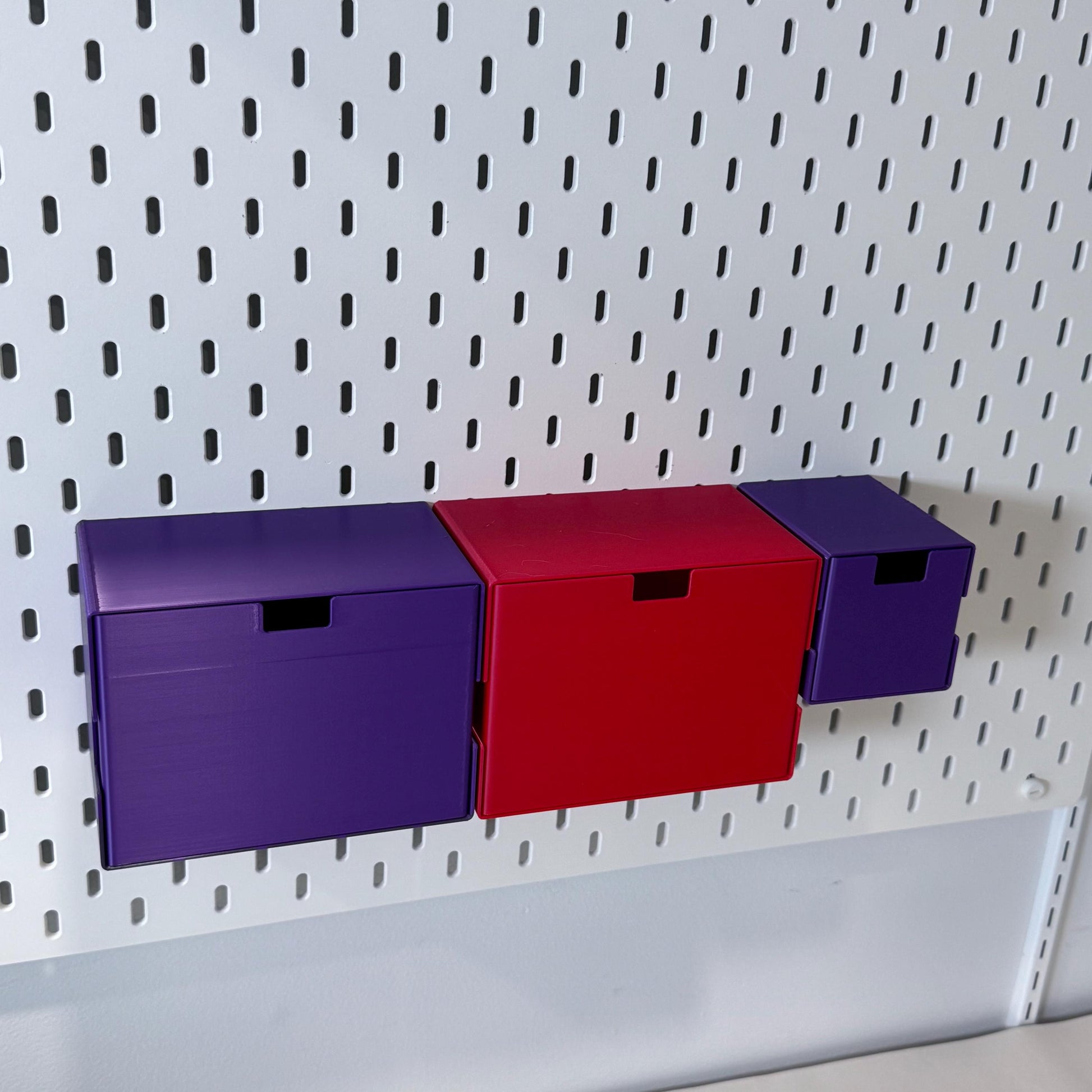 IKEA SKÅDIS Pegboard Drawers - Modular Stackable Storage Organizer - Custom Sizes & Colors - 3D Printed - 30+ Colors