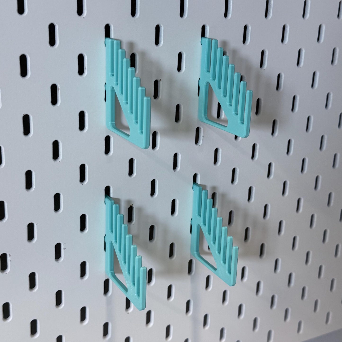 Ruler Holder for IKEA SKÅDIS Pegboards - 3D Printed Quilting, Sewing and Drafting Tool Organizer - 30+ Colors - Holds up to 7 Rulers