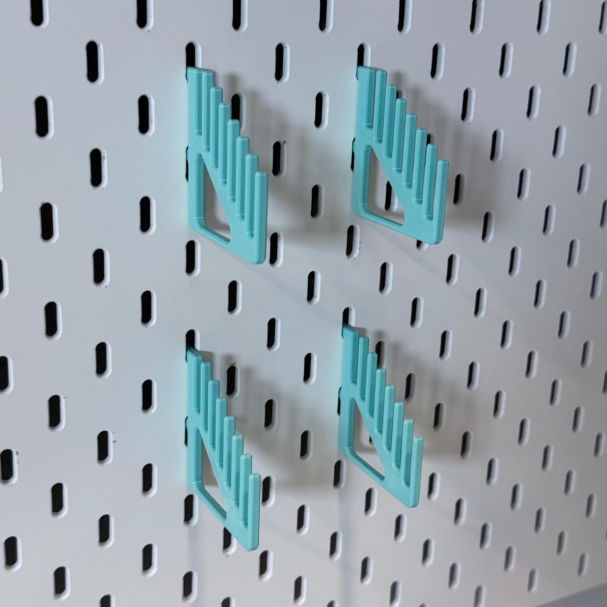 Ruler Holder for IKEA SKÅDIS Pegboards - 3D Printed Quilting, Sewing and Drafting Tool Organizer - 30+ Colors - Holds up to 7 Rulers