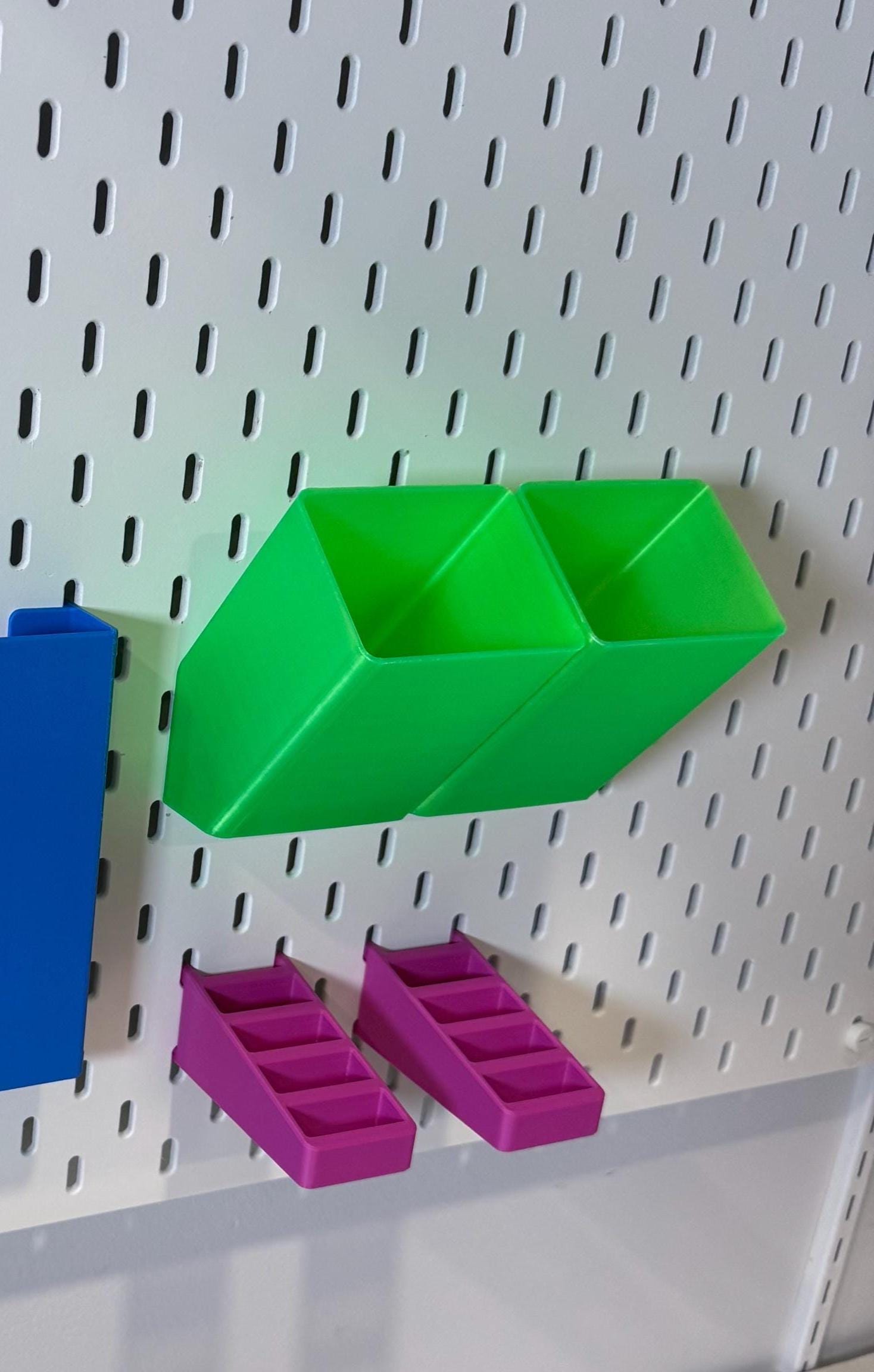 Slanted Pencil Container for IKEA SKÅDIS Pegboards - 3D Printed Pen and Marker Holder - Desk and Craft Room Organizer - 30+ Colors