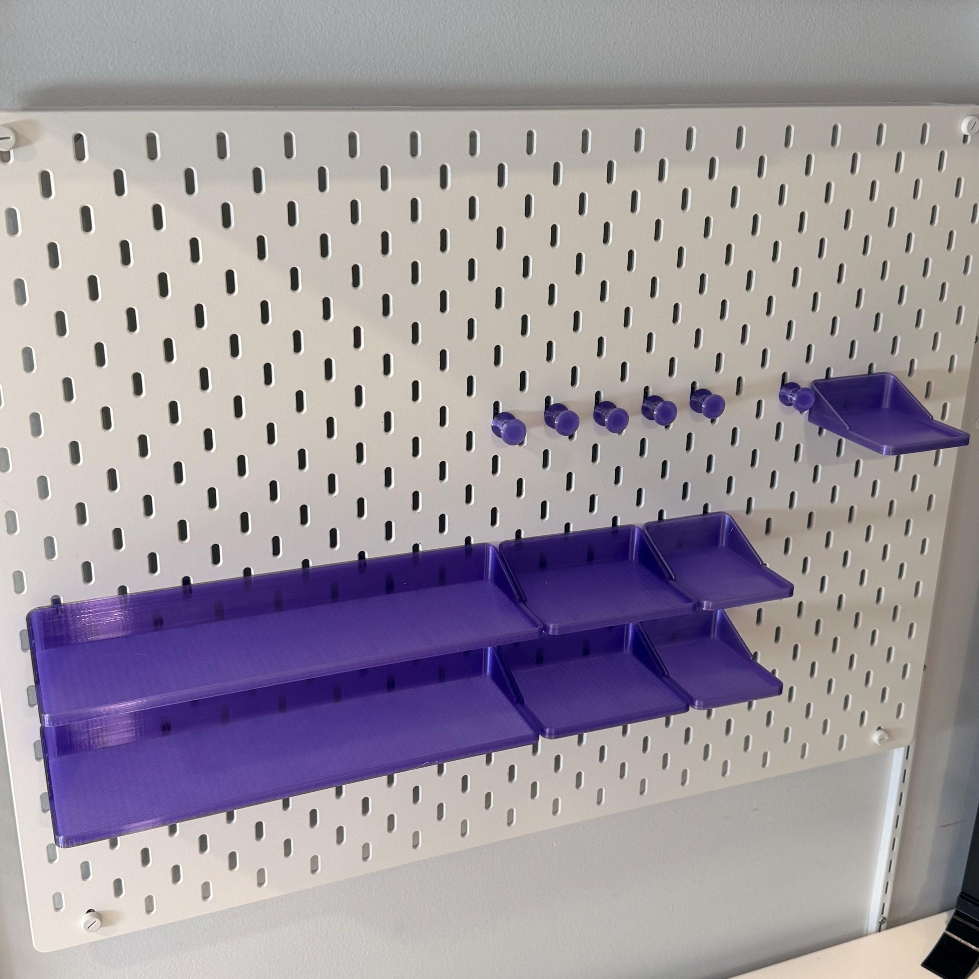 SKÅDIS Pegboard Shelf with Built-In Hooks - 3D Printed One-Piece Clean-Fit Design - 7 Sizes, 2 Depths - 30+ Colors