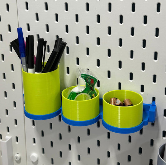Magnetic Snap On Storage Cups | Organizer for IKEA SKADIS and RASKOG