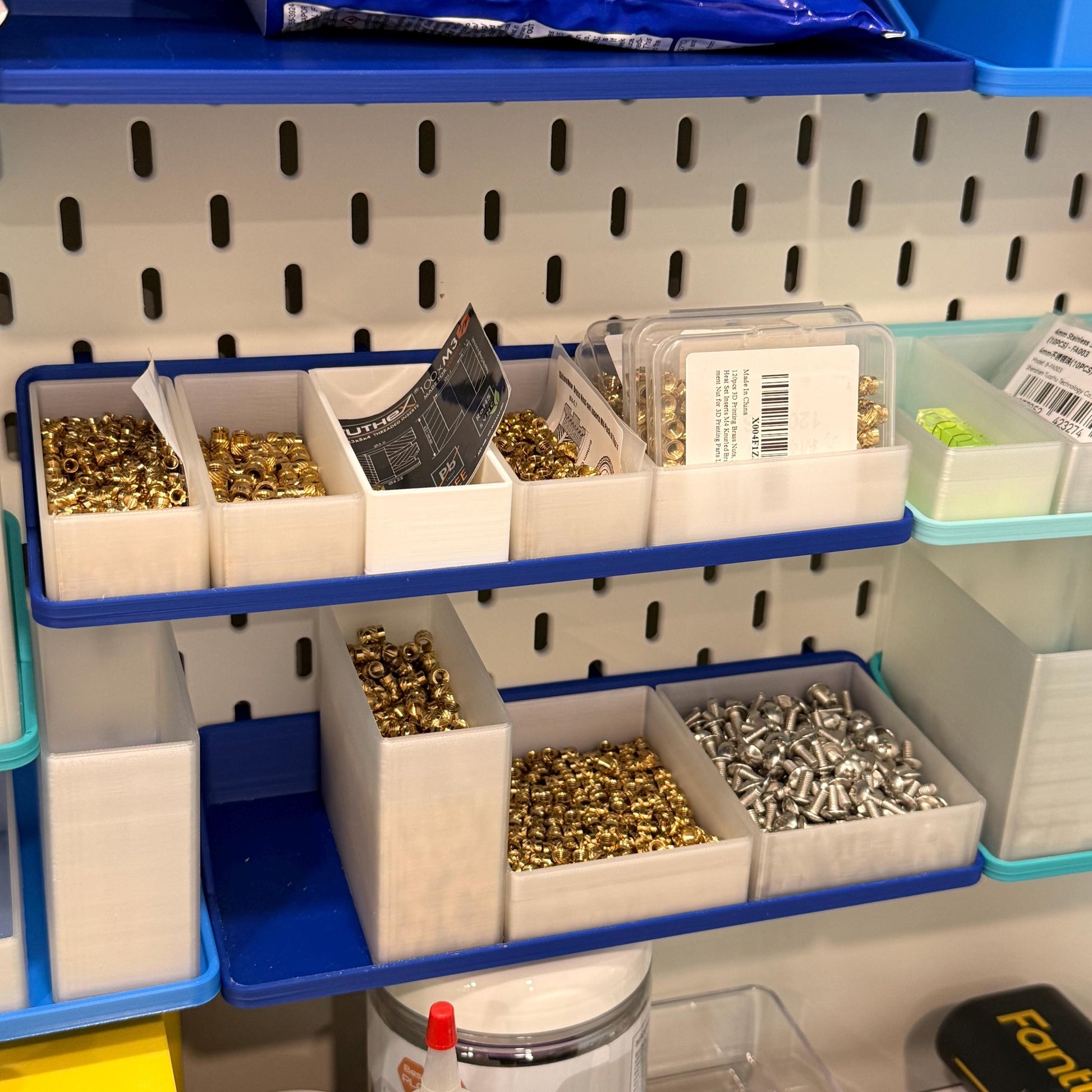 Shelf Insert Bins for Custom SKADIS Shelves & RASKOG