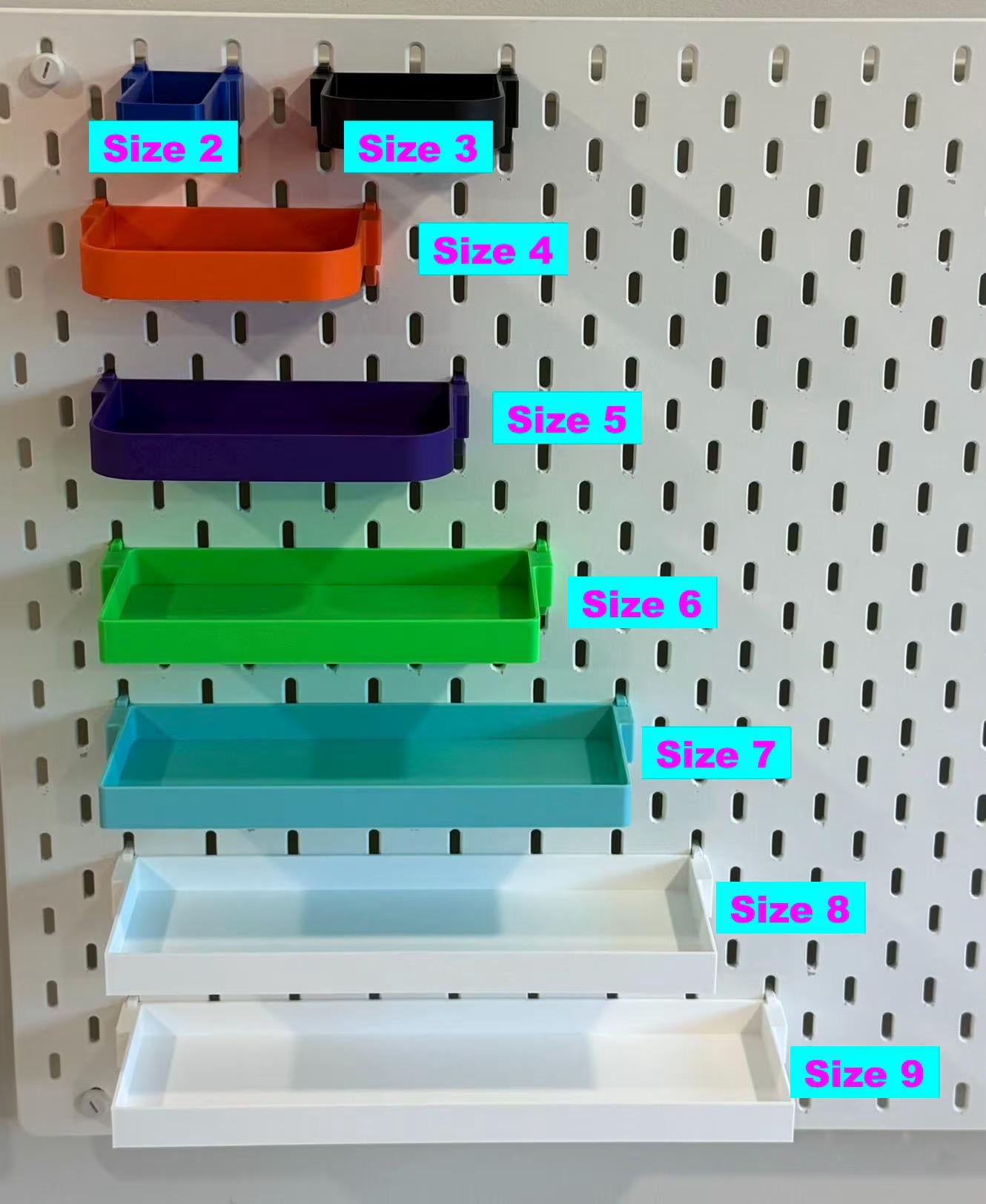 IKEA SKÅDIS Pegboard Bins - 3D Printed Storage for RÅSKOG, Brännboll, Lexington Carts - Multiple Sizes - 30+ Colors