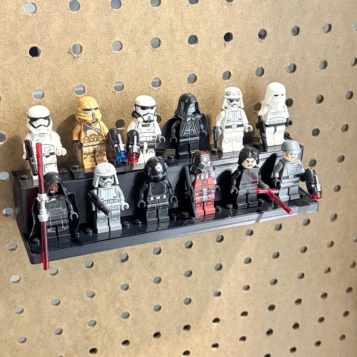 Modular LEGO Minifigure Display Shelf – Choose Your Mount – 2-Tier / 12 Minifigs