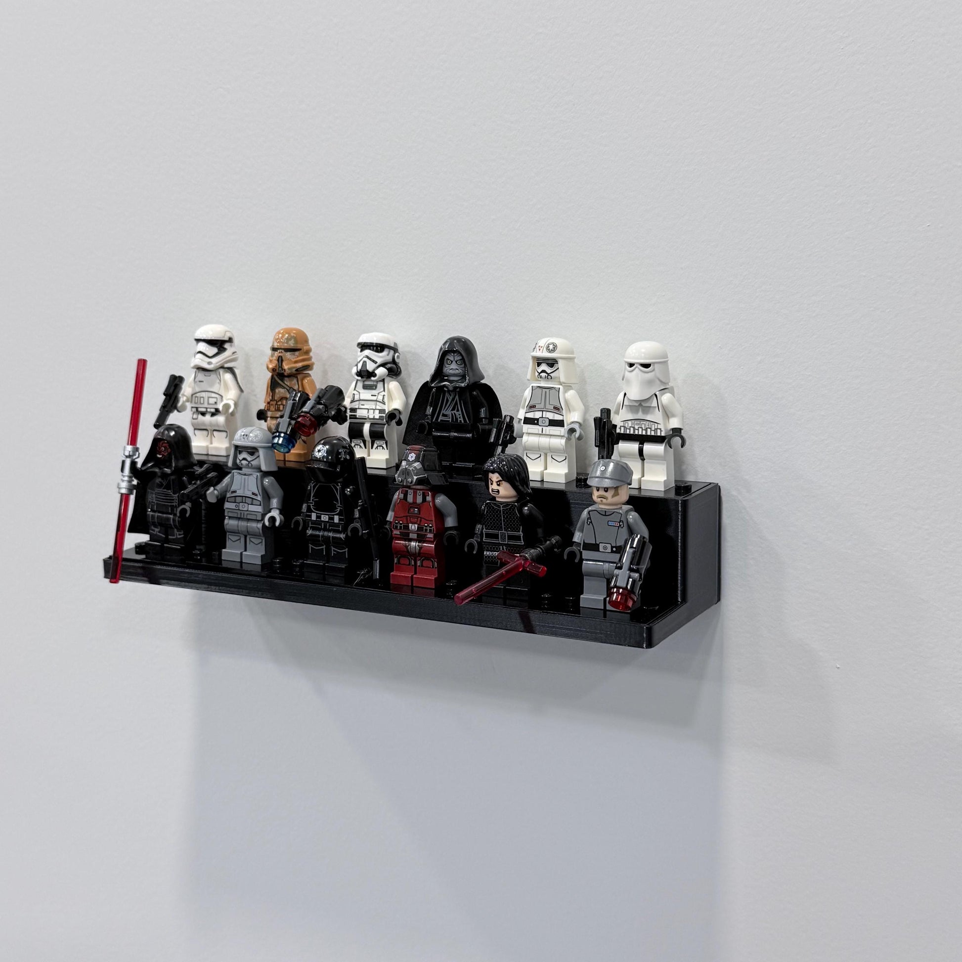 Modular LEGO Minifigure Display Shelf – Choose Your Mount – 2-Tier / 12 Minifigs