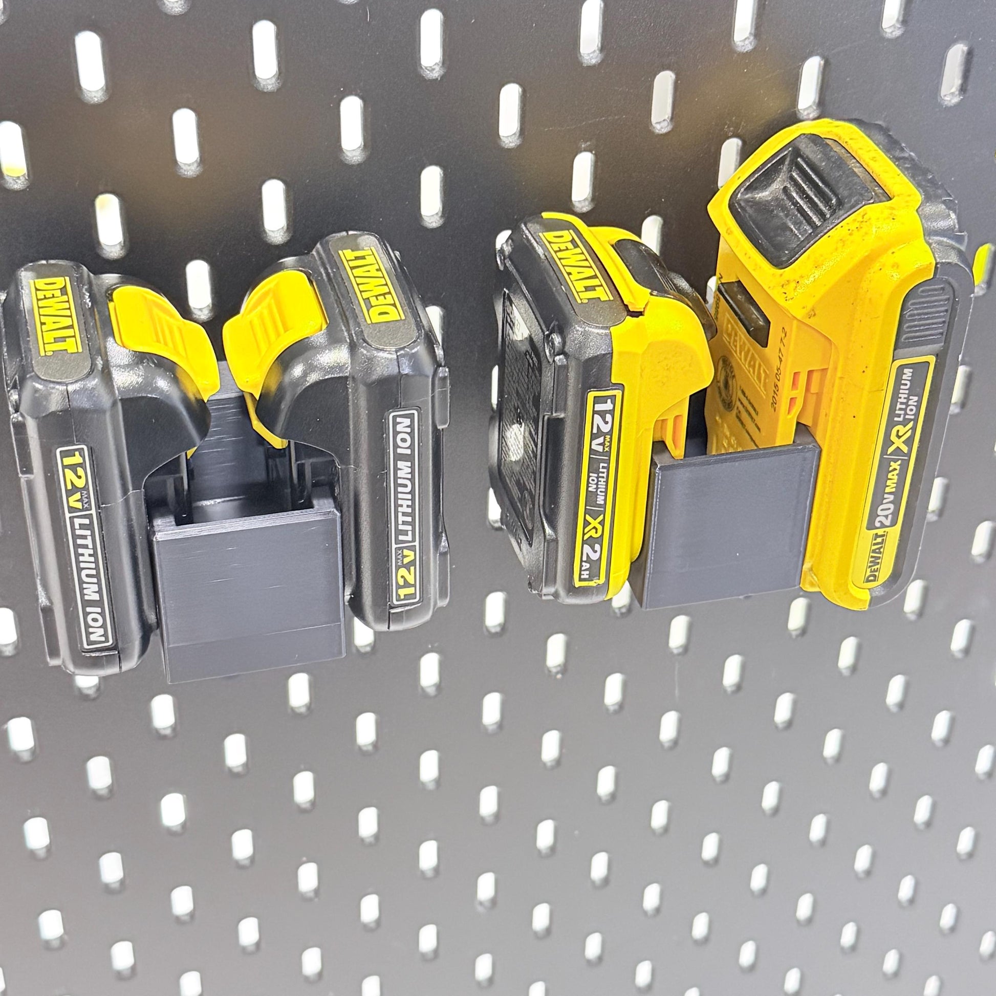 DeWalt Battery Holder – Dual – IKEA SKÅDIS Mount – 20V MAX Compact & Standard