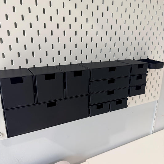 IKEA SKÅDIS Pegboard Drawers - Modular Stackable Storage Organizer - Custom Sizes & Colors - 3D Printed - 30+ Colors