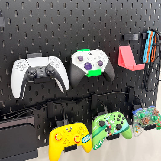 Controller Mount for IKEA SKÅDIS Pegboard - 3D Printed Wall Holder for Xbox, Playstation, Switch Pro - 30+ Colors