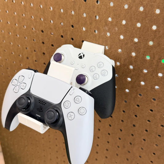 Controller Mount for 1/4” Pegboard – Single or Double – Fits Xbox, PS5, Switch