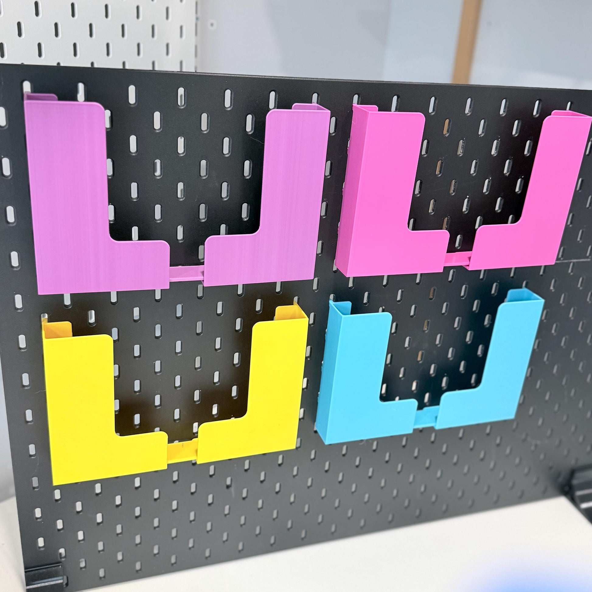 Adjustable Paper & Tablet Holder for IKEA SKÅDIS Pegboard - Document and Notebook Holder - Desk Organizer - 30+ Colors - 3D Printed