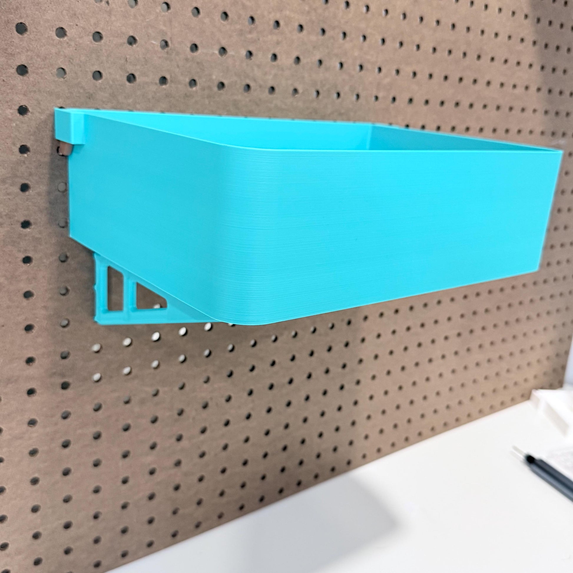 Pegboard Bins for Standard 1/4" Holes - 3D Printed Custom Sizes - Tool, Craft Room and Garage Storage Organizer - 30+ Colors
