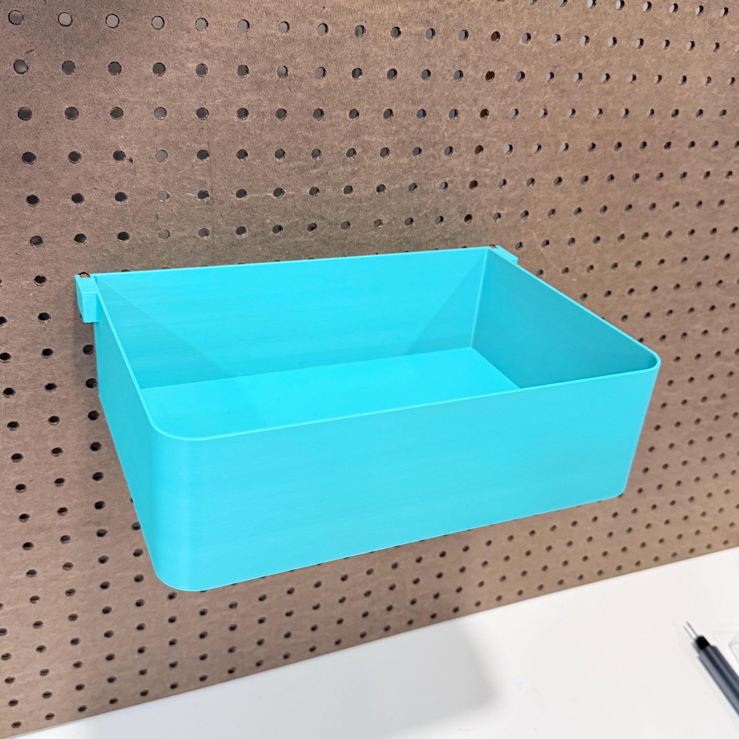 Pegboard Bins for Standard 1/4" Holes - 3D Printed Custom Sizes - Tool, Craft Room and Garage Storage Organizer - 30+ Colors