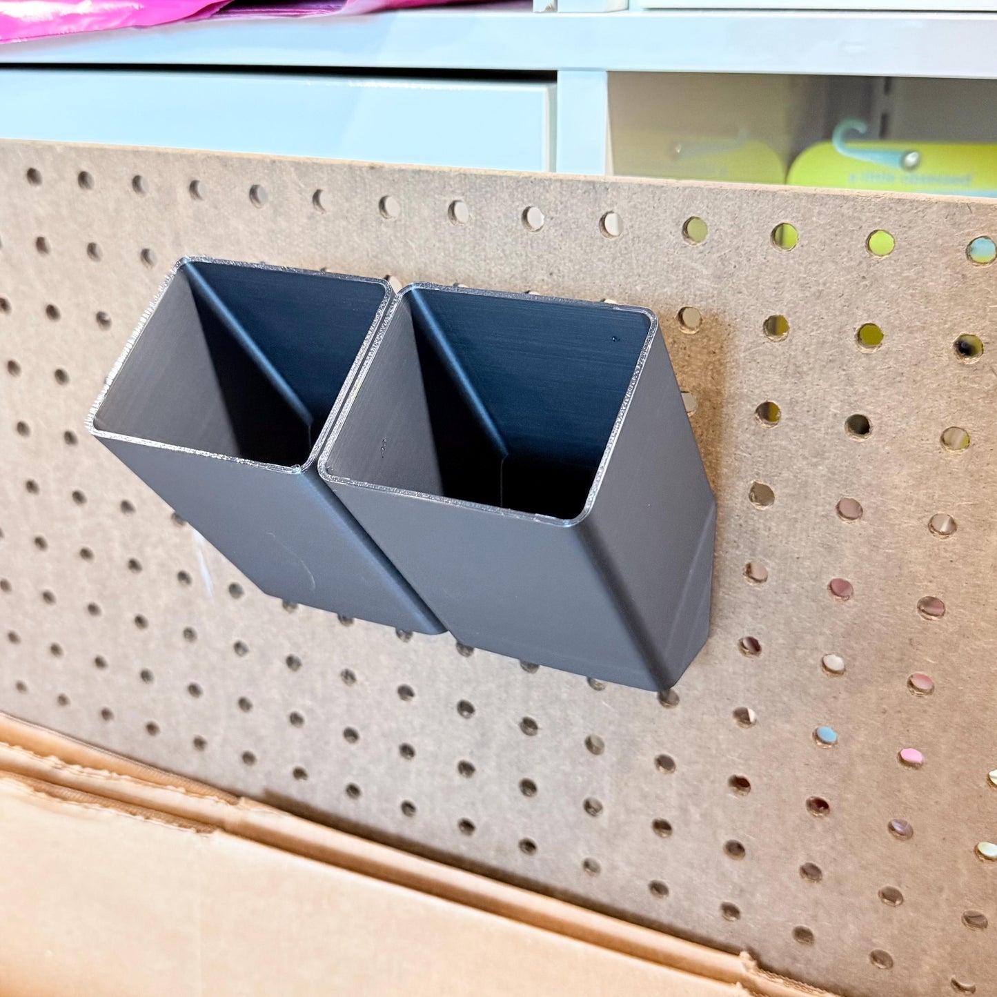 Slanted Pencil Holder for 1/4" Pegboards