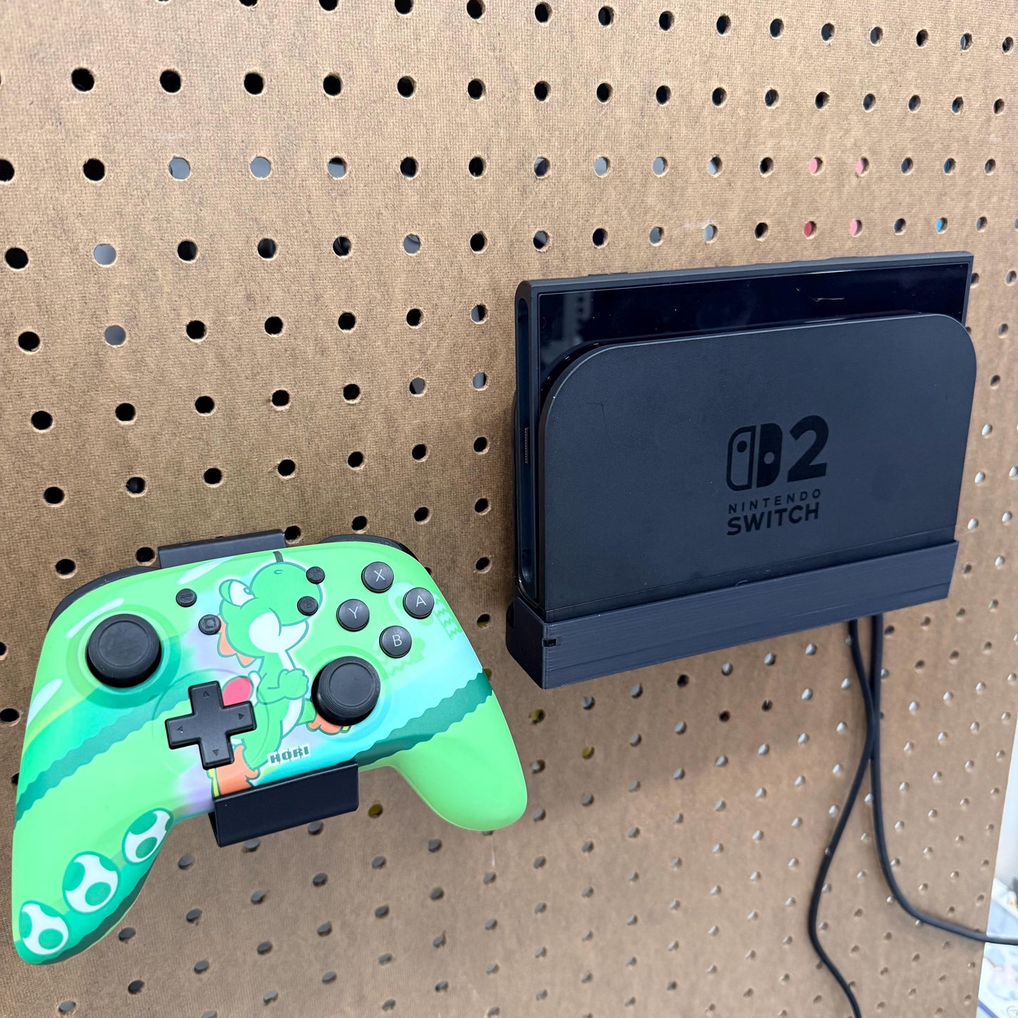 Controller Mount for 1/4” Pegboard – Single or Double – Fits Xbox, PS5, Switch