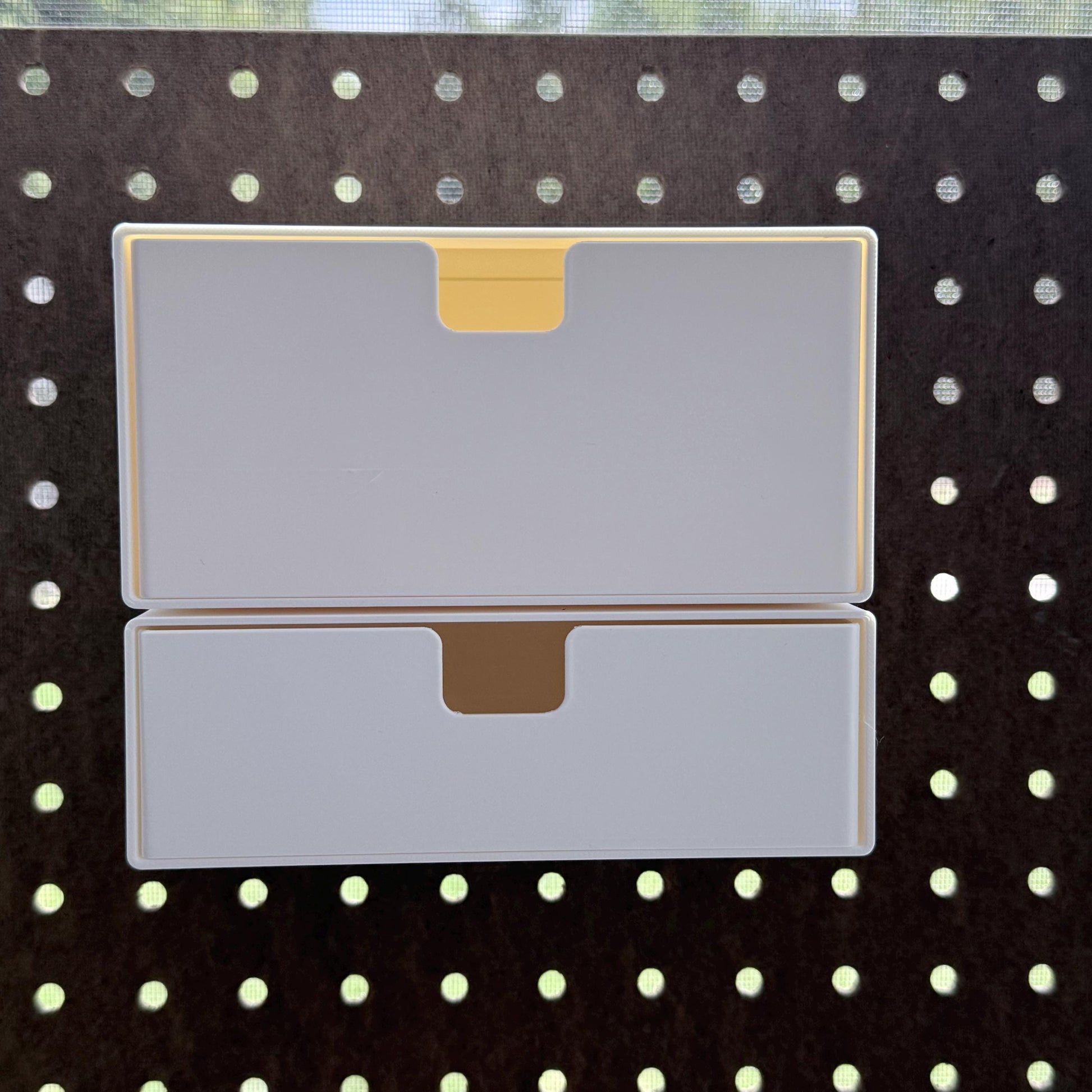 1/4 Inch Pegboard Drawers - Modular Stackable Storage Organizer - 18 Sizes & Knob Options - 3D Printed - 30+ Colors