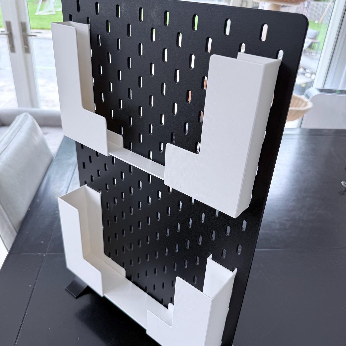 Adjustable Paper & Tablet Holder for IKEA SKÅDIS Pegboard - Document and Notebook Holder - Desk Organizer - 30+ Colors - 3D Printed
