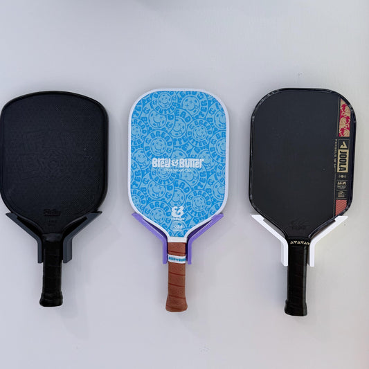 Pickleball Paddle Wall Mount - 3D Printed with Screw or Command Strip Install - Universal Paddle Fit - 30+ Colors