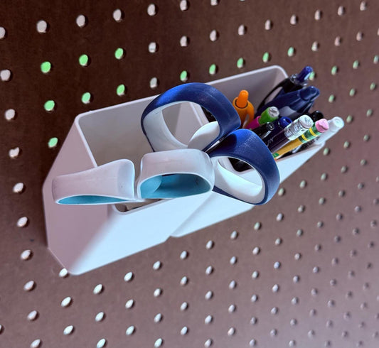 Pegboard Slanted Pencil Holder – Multiple Sizes – Open Style – 3D Printed Organizer – 30+ Colors