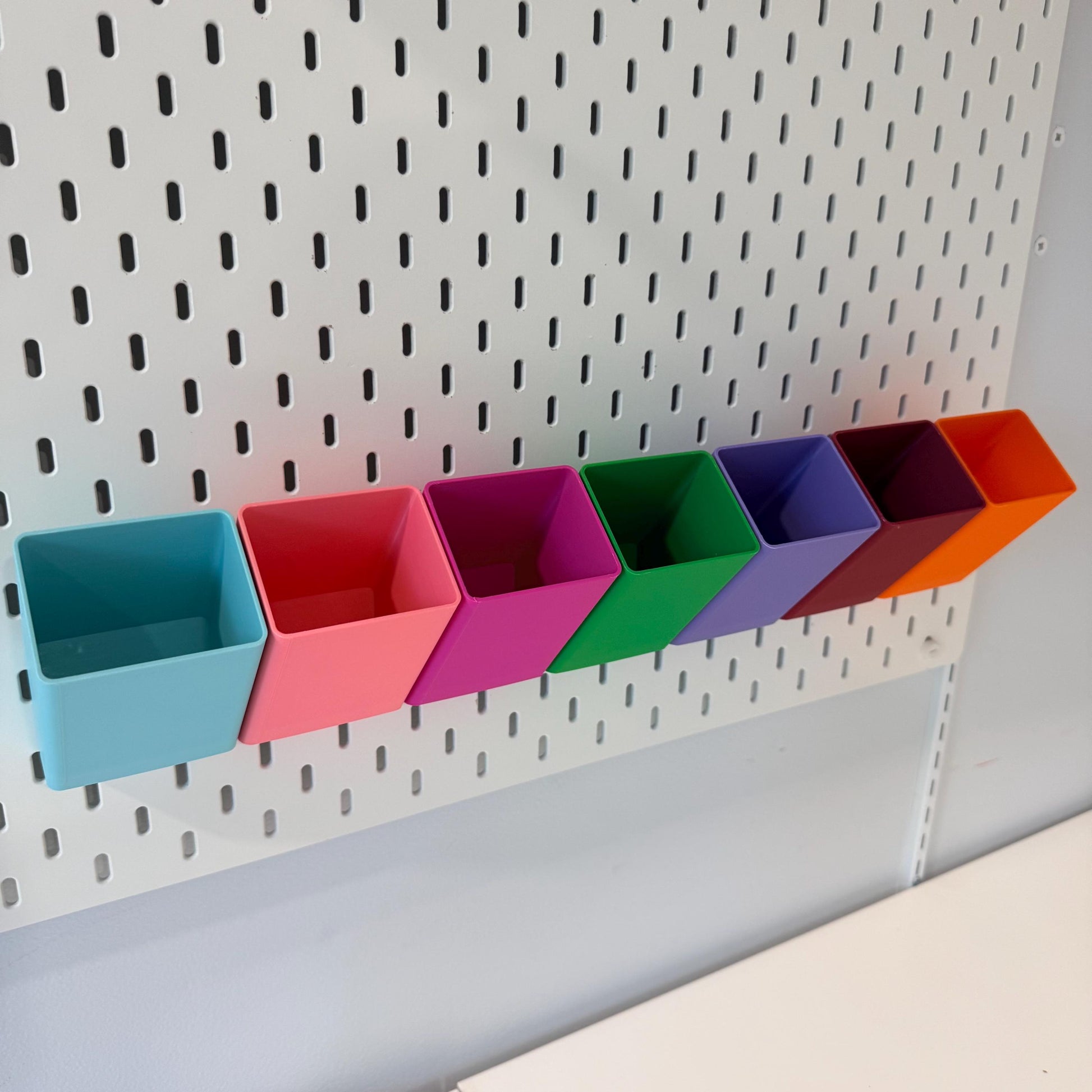Slanted Pencil Container for IKEA SKÅDIS Pegboards - 3D Printed Pen and Marker Holder - Desk and Craft Room Organizer - 30+ Colors