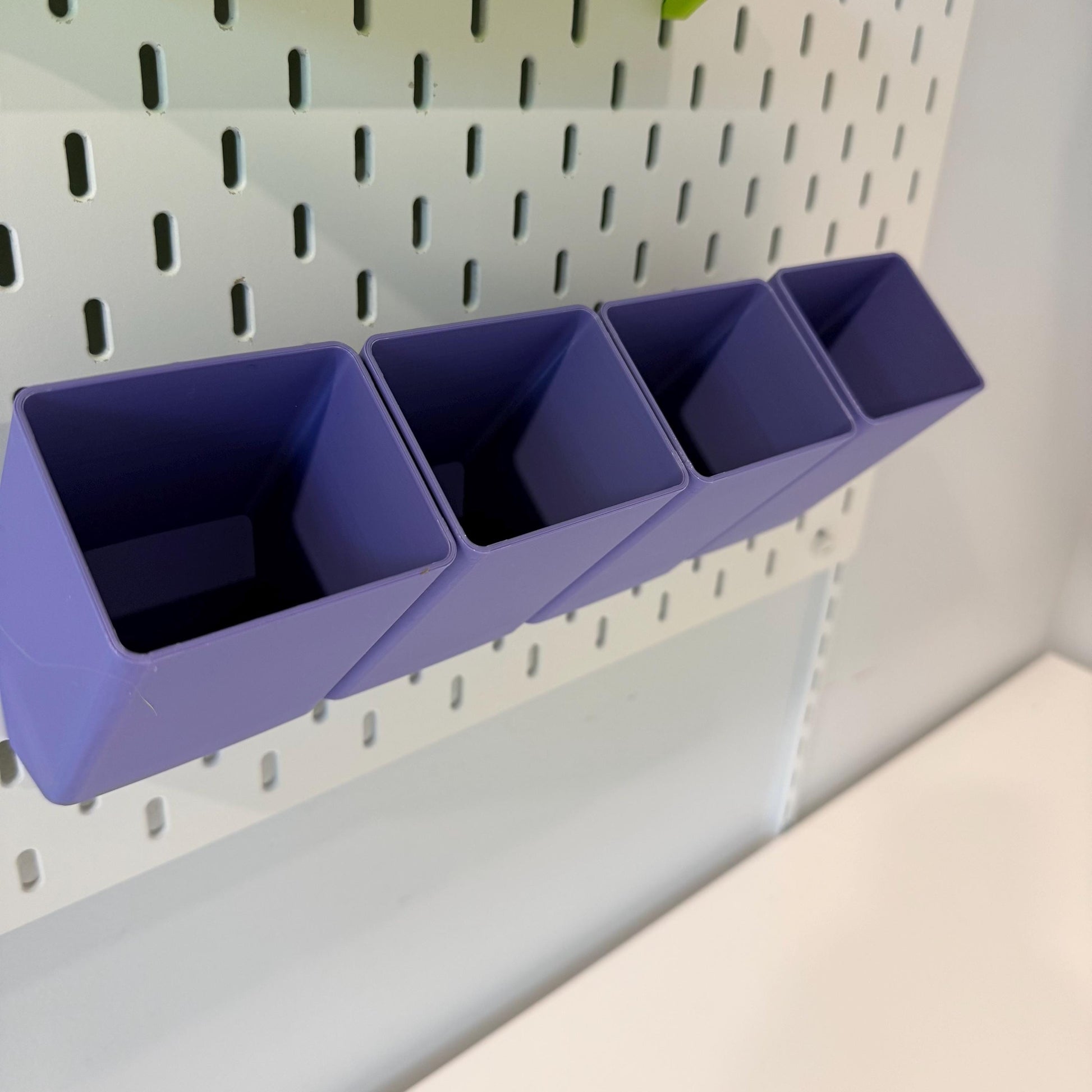 Slanted Pencil Container for IKEA SKÅDIS Pegboards - 3D Printed Pen and Marker Holder - Desk and Craft Room Organizer - 30+ Colors