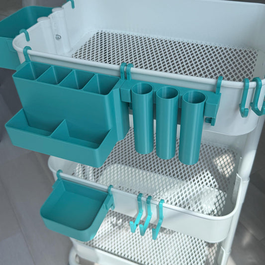 3D Printed IKEA RÅSKOG Cart Accessories – Bins, Hooks, Shelves, Trash Bag Holder Bundle