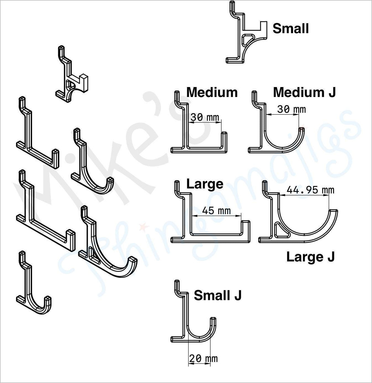 Brightroom Pegboard Hooks – Small, Medium, Large | Standard & J-Style | 3D Printed for Target Brightroom Boards