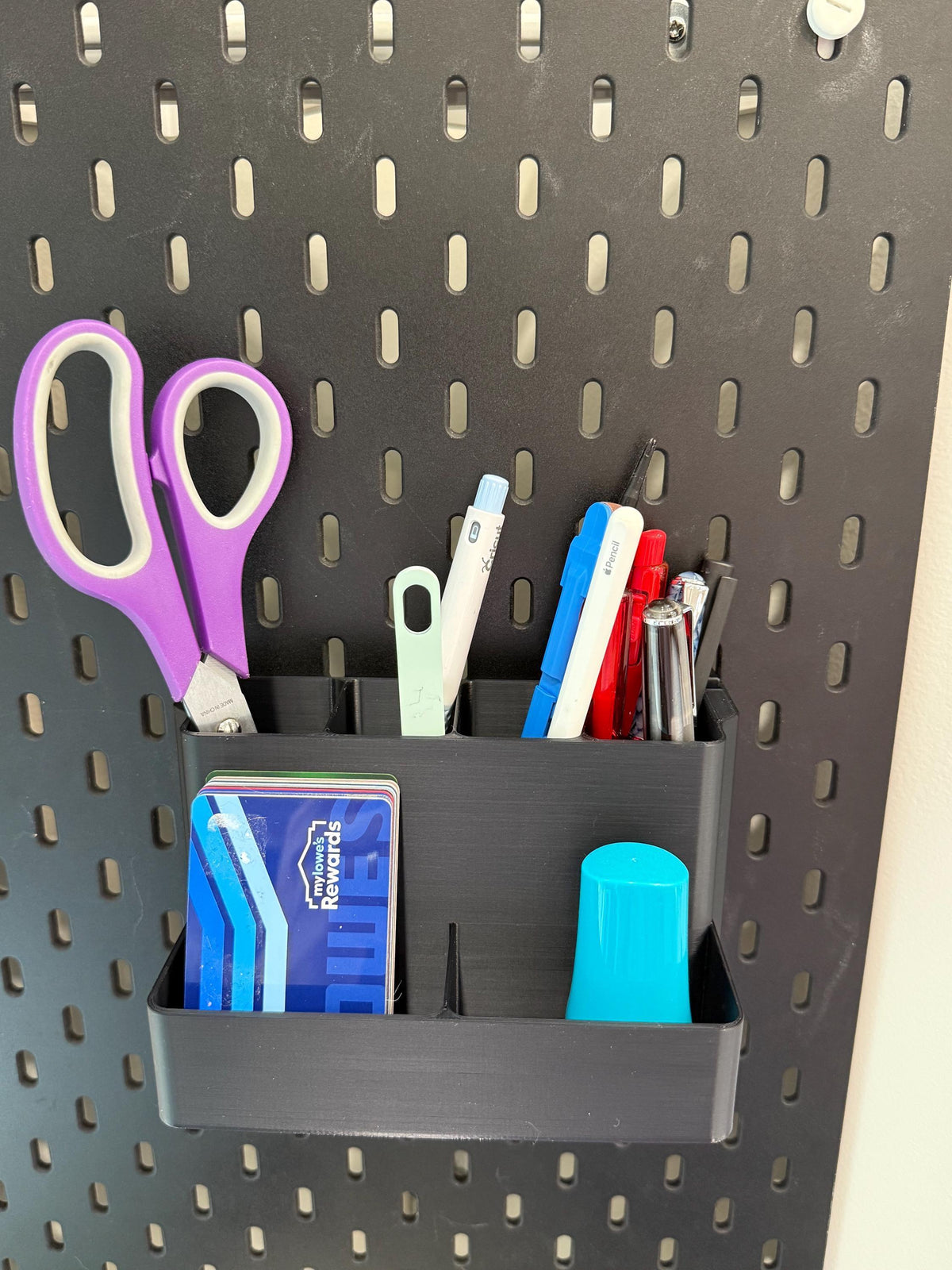 IKEA SKÅDIS Multi-Tier Shelf Bin - 3D Printed Tiered Organizer for Pegboards and Carts - Crafts and Sewing - 30+ Colors