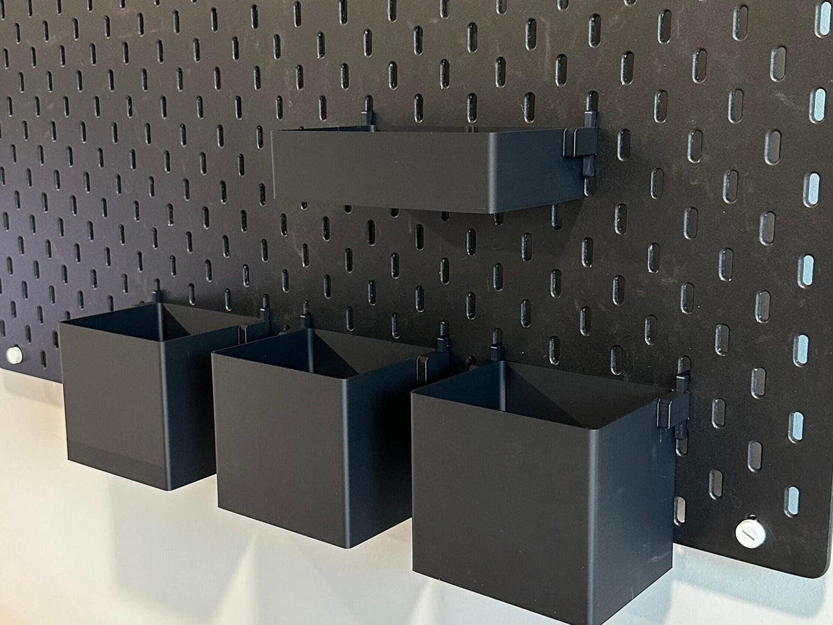 IKEA SKÅDIS Pegboard Bins - 3D Printed Storage for RÅSKOG, Brännboll, Lexington Carts - Multiple Sizes - 30+ Colors