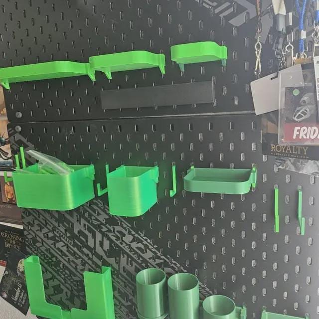 IKEA SKÅDIS Pegboard Bins - 3D Printed Storage for RÅSKOG, Brännboll, Lexington Carts - Multiple Sizes - 30+ Colors