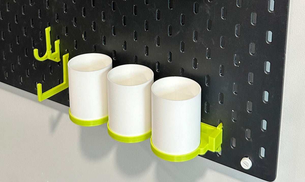 IKEA SKÅDIS Magnetic Snap-On Storage Cups - 3D Printed for Pegboards and Råskog Carts - Crafts, Sewing - 30+ Colors